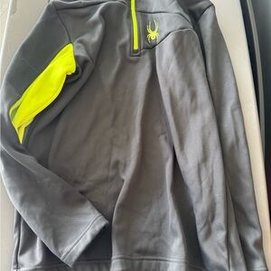 Spyder Black and Neon Yellow Quarter-Zip